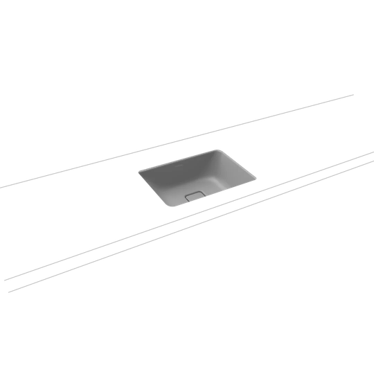 Grey Steel Enamel Rectangular Bathroom Sink
