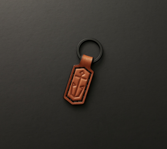 Premium Leather Keychain - Custom Anchor Key Fob
