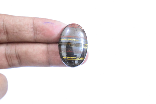 Natural Iron Tiger Cabochon Semi Precious Gemstones Handmade Loose Stone For Jewelry. 23Carat 26x17x4mm