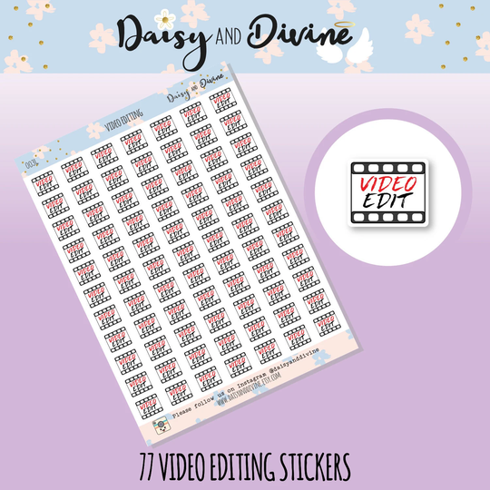 Video Editing Icon Planner Stickers, Vlogging Mini Youtube Blogger Sticker, Social Media Icon