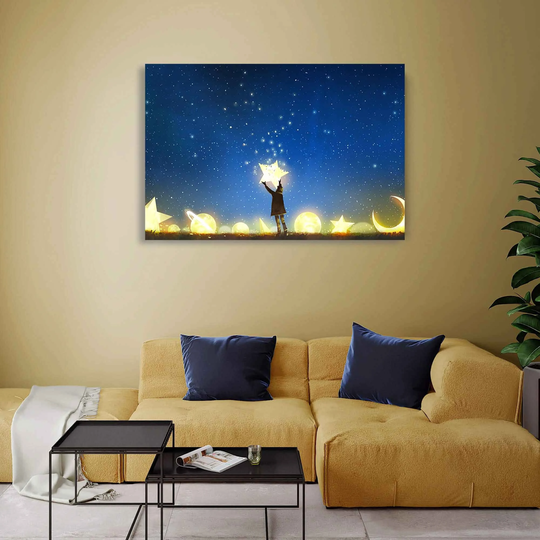 star Catcher Canvas Art Print, Giclée Hanging Wall Decor, Modern Prints, Above The Couch Artwork, Decoration