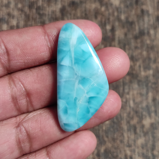 Natural Larimar Cabochon 47x22 Mm Fancy Shape 54Cts Loose Gemstone Cabs For Jewelry Making Pendant Wire Wrapping
