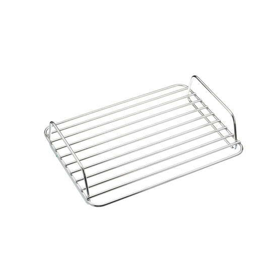 KitchenCraft MasterClass Large Stainless Steel Roasting Rack, Metallic, 32 x 23.5 cm
