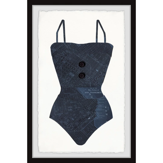 San Francisco Swimsuit - Picture Frame Graphic Art Print on Paper