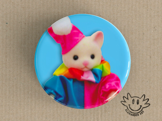 Kitty Clown Calico Critters Pinback Button - 1.5