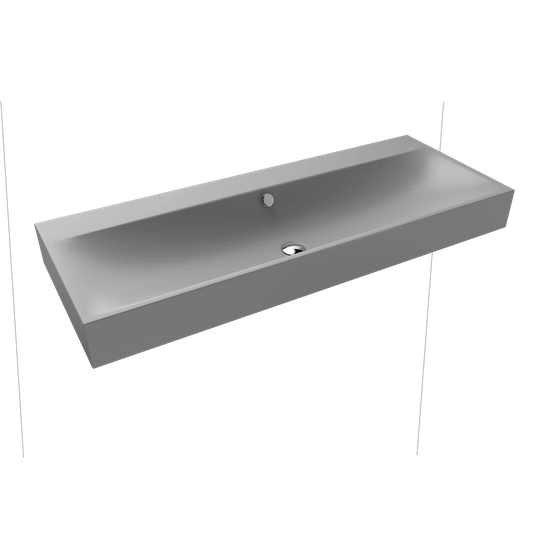 Grey Metal Rectangular Bathroom Sink