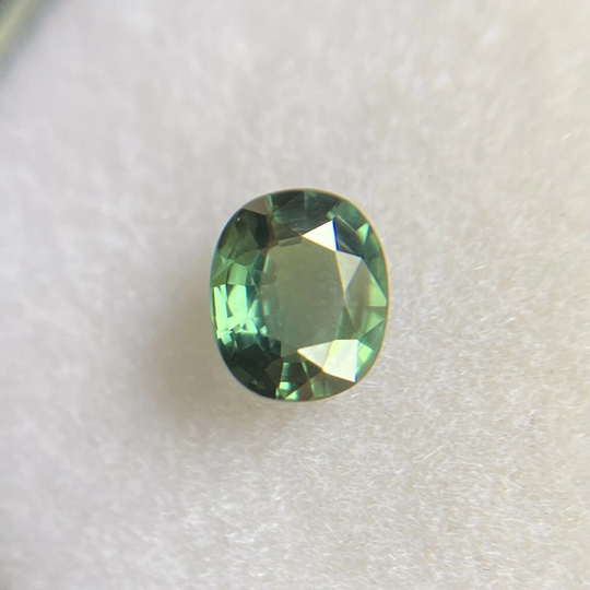 Untreated Deep Blue Green Thai Sapphire 0.80Ct Oval Cut 5.8x5mm Gem