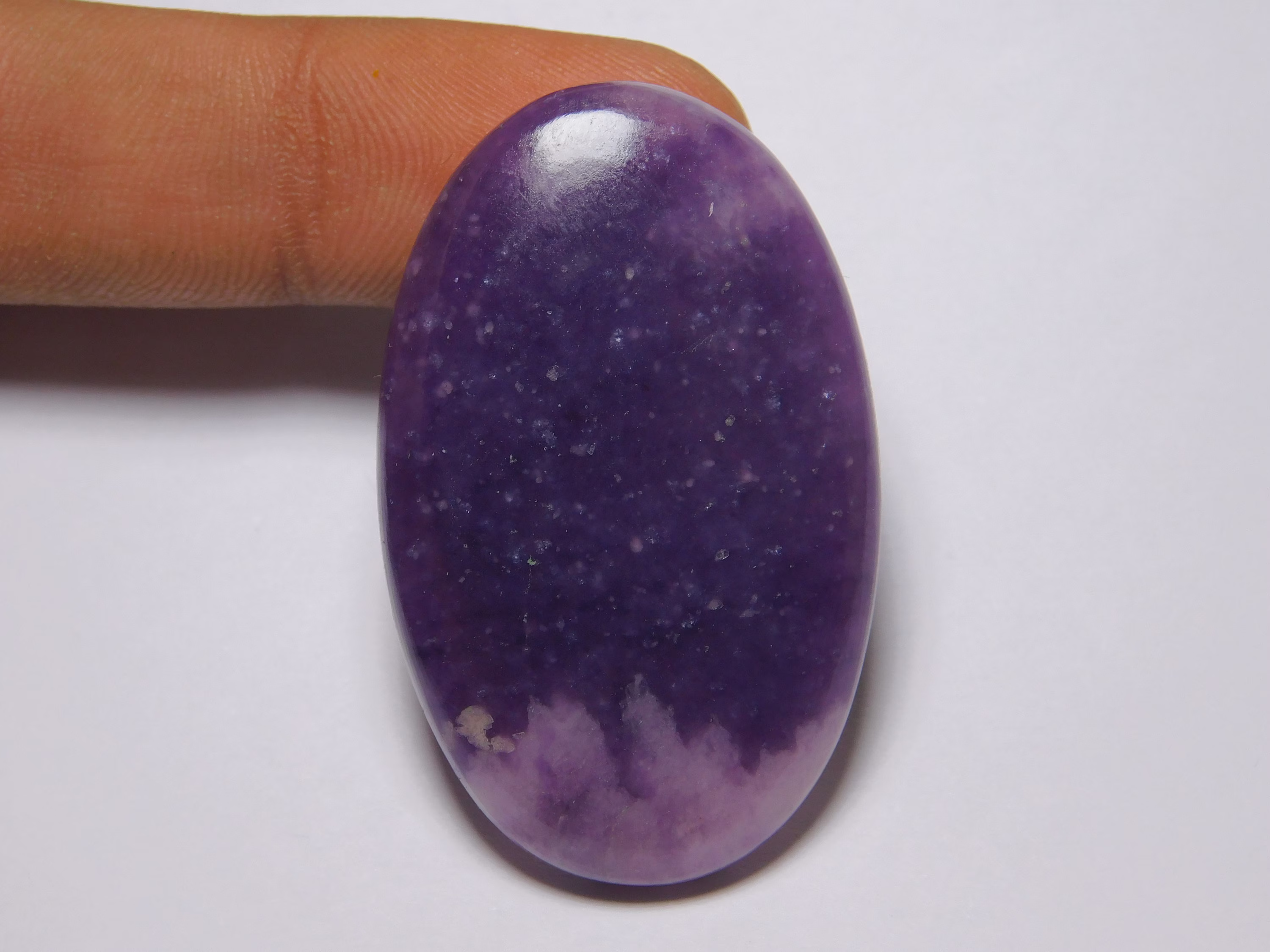 100% Natural Lepidolite Loose Cabochon, Top Quality Hand Polish Gemstone, Stone 78 Ct 46x28 # 3902