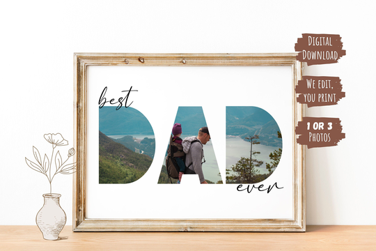 Custom Dad Collage, 1 Photo Personalized Daddy Gift For Daddy, Custom Dad, Father's Day