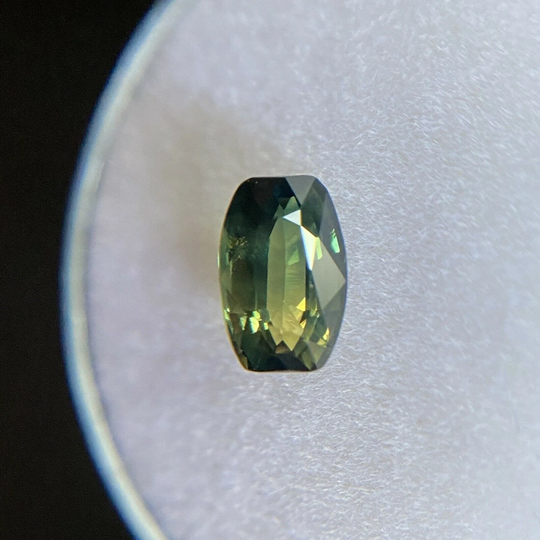 Gia Certified 1.12Ct Parti Colour Australian Sapphire Blue Untreated Cushion Cut