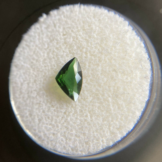 Natural Deep Green Chrome Tourmaline 0.49Ct Trillion Triangle Cut Rare Gem