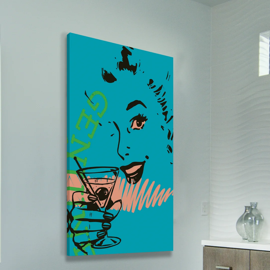 Girl Drink 2 - Wrapped Canvas Graphic Art Print