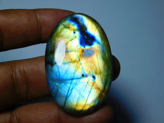 A++ Very Rare Purple Labradorite Spectrolite Cabochon, Gorgeous Color Flasy Fire Gemstone 116Cts. | 50x34mm