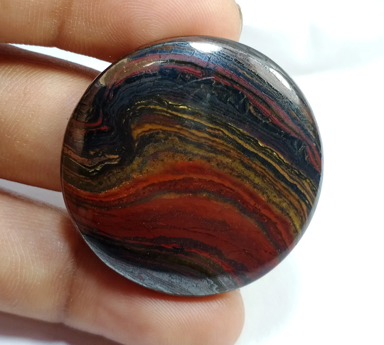 Natural Iron Tiger Eye Cabochon Loose Gemstone Semi Precious Gemstones Handmade Stone For Jewelry Making 80 Cts 36 X Mm A5028