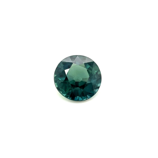 Fine Teal Sapphire 0.87Ct Untreated Green Blue Unheated Round Cut 5.4mm