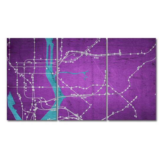 New York Metro 3 Piece Graphic Art on Canvas Set