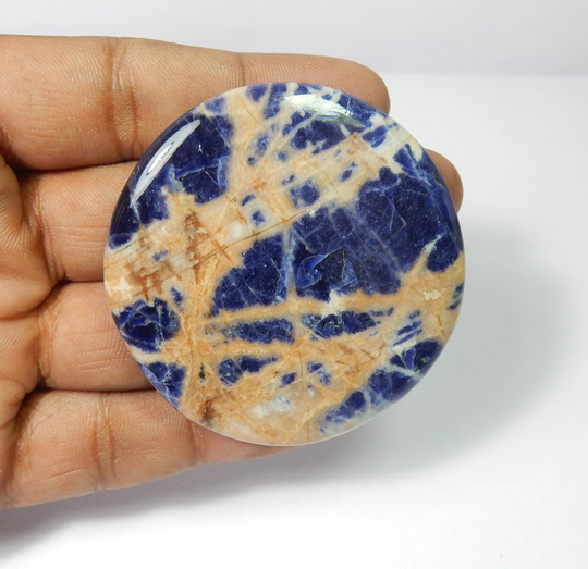Natural Very Rare Sodalite Cabochon Top Quality Gemstone Semi Precious Loose Stone 100 % 84 Ct. 53 X Mm #r115