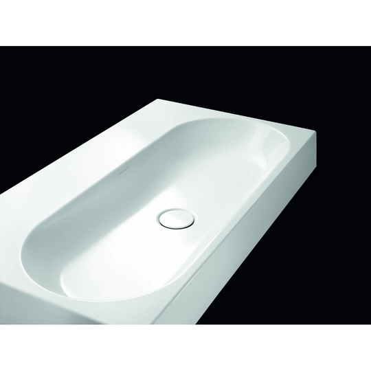 Centro Alpine White Steel Enamel Rectangular Wall Hung Bathroom Sink