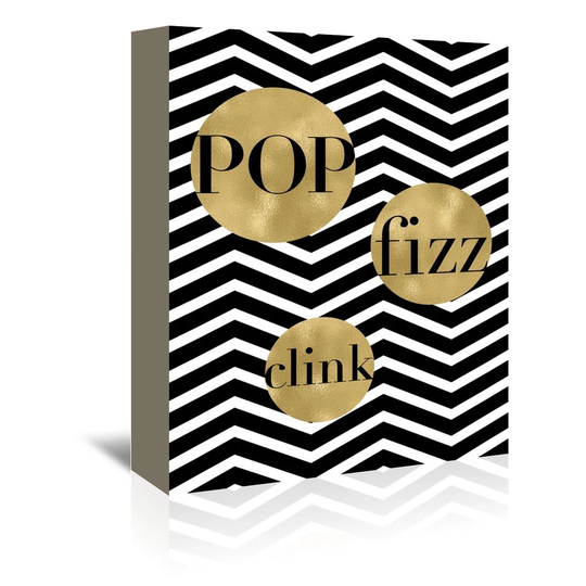 'Pop Fizz Clink Chevron' by Amy Brinkman Graphic Art Wrapped on Canvas