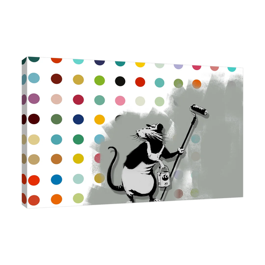 Rat vs. Hirst by Banksy - Wrapped Canvas Graphic Art Print