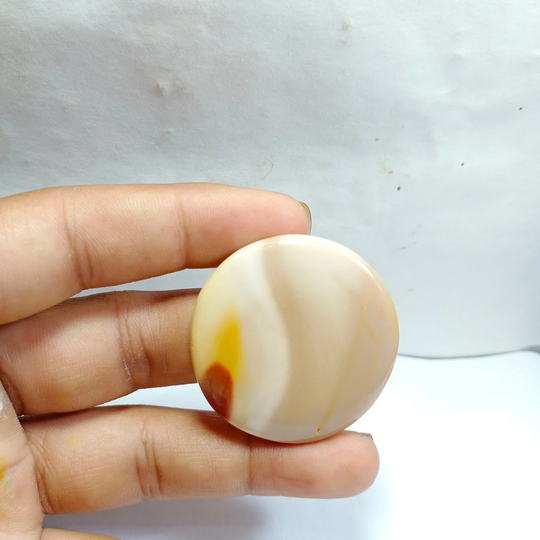 Natural Mokite Jasper Cabochon, , Top Quality Stone , Cabs For Jewelry Making Shape Circle 80 Cts 40 X Mm #a1583