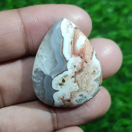 Heart Shape Rosetta Jasper Cabochon 34x25 Mm Gemstone 37Ct Designer For Wire Wrapping Pendant Jewelry Making Cabochon