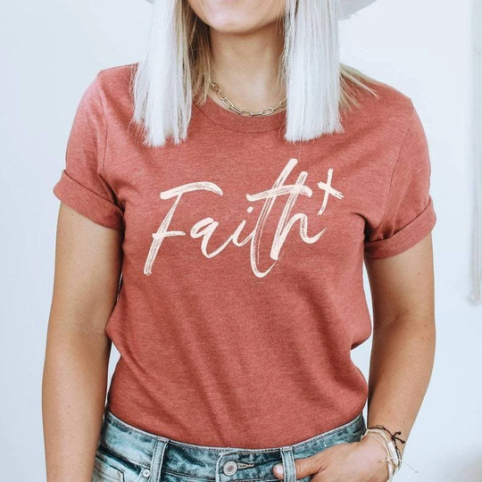 Christian Minimalist Faith Shirt For Women, Aesthetic Church Tshirt Outfit Idea Sunday, Religious Graphic Arts Tee