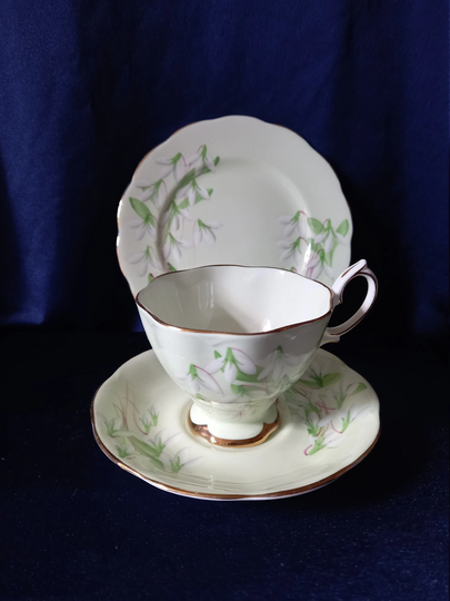 Royal Albert Laurentian Snowdrop, Vintage Trio, China Teacups, Afternoon Tea, Tea Party, Cabinet Cup, Gift