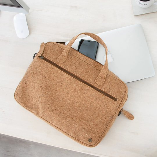 Personalized Compact Vegan Cork Leather Laptop Case - 13