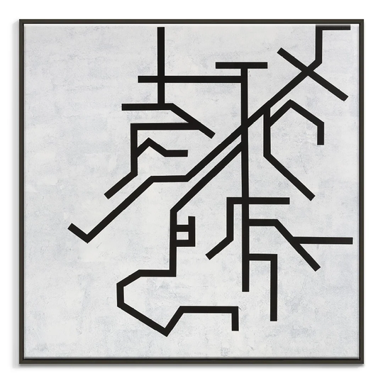 'Geometric 4' Framed Graphic Art on Canvas