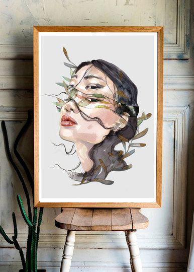 Two Minds Watercolour Print, A4 Or A3 - Anxiety, Mental Health, Self Care
