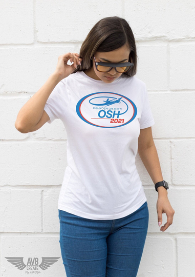 Oshkosh Or Bust - The T-Shirt Aviation Humor, Gifts For Pilots, Airventure Parody Tshirt, Kosh, Bonanza Airshow Unisex Tee Shirt