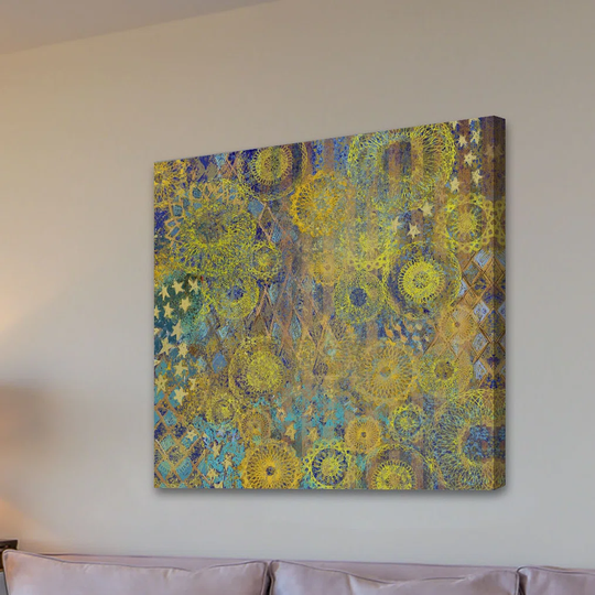 Golden-Star-Wallpaper 2 by Rick Novak - Wrapped Canvas Graphic Art Print