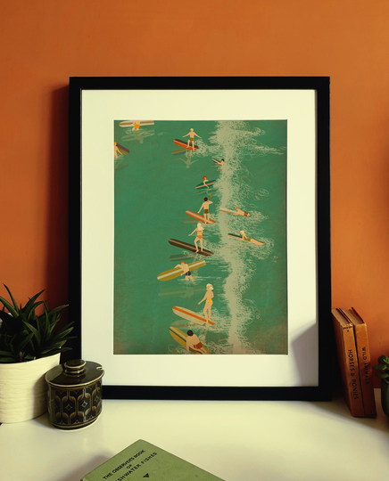 Surfing Illustration Art Print A4 | A3
