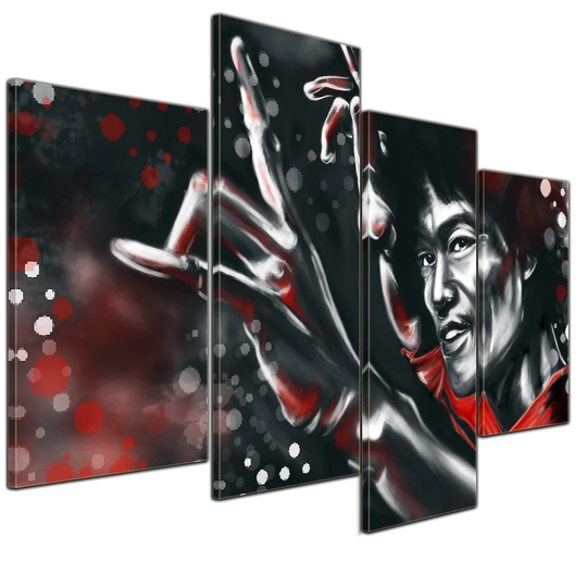 Bruce Lee 4 Piece Graphic Art on Canvas Set