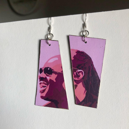 Illustrated Stevie Wonder Earrings