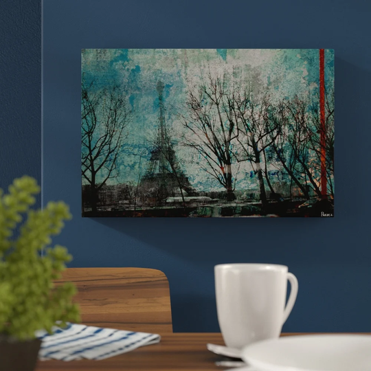 La Tour Eiffel Graphic Art Wrapped on Canvas