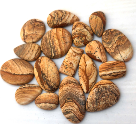 Picture Jasper Cabochon, 15 To 30 Mm Mix Shape Gemstone Lots , Loose Cabochon , For Handmade Jewelry, Multi Gemstone