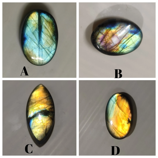Golden Labradorite Cabochon, Multi Flashy Natural Labradorite, Wire Wrapped Jewelry Making Silver Pendant Necklace Stone