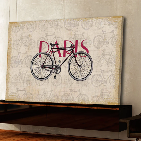 Paris Bike - Wrapped Canvas Graphic Art Print