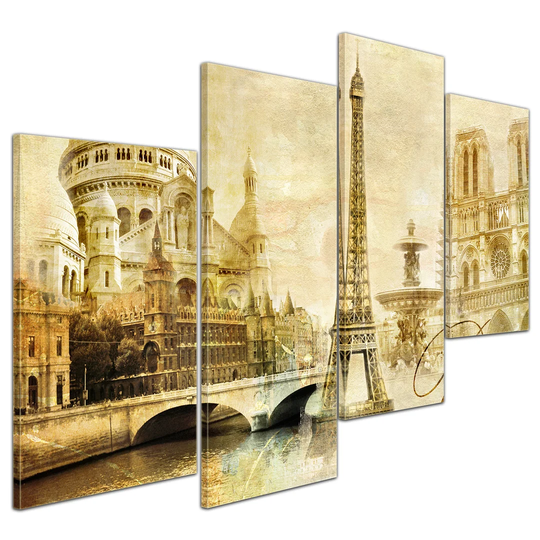 Paris 4-Piece Graphic Art on Canvas Set