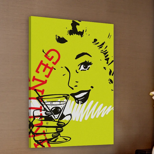 Girl Drink 1 - Wrapped Canvas Graphic Art Print