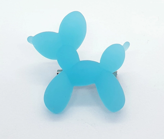 Turquoise Balloon Dog Badge
