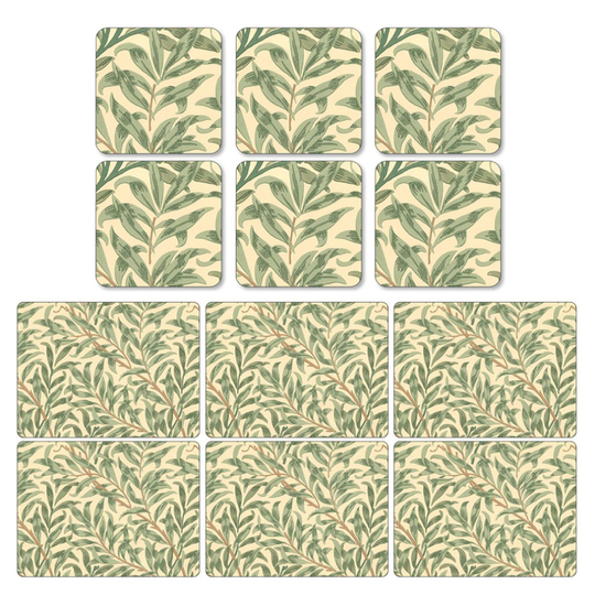 Pimpernel Willow Boughs Green Placemats and Coasters Set