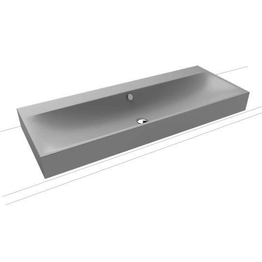 Silenio Cool Grey Steel Enamel Rectangular Countertop Bathroom Sink