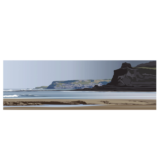 Panoramic - Staithes, Jet Wyke, Yorkshire, Coast, Seascape Print, Fine Art, Wall Limited Edition Signed Print By Ian Mitchell