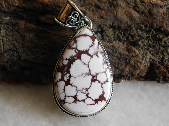Natural Magnesite Sterling Silver Pendant Vintage American Wild Horse Magnesite, Gift For Her Magnesite Jewelry So