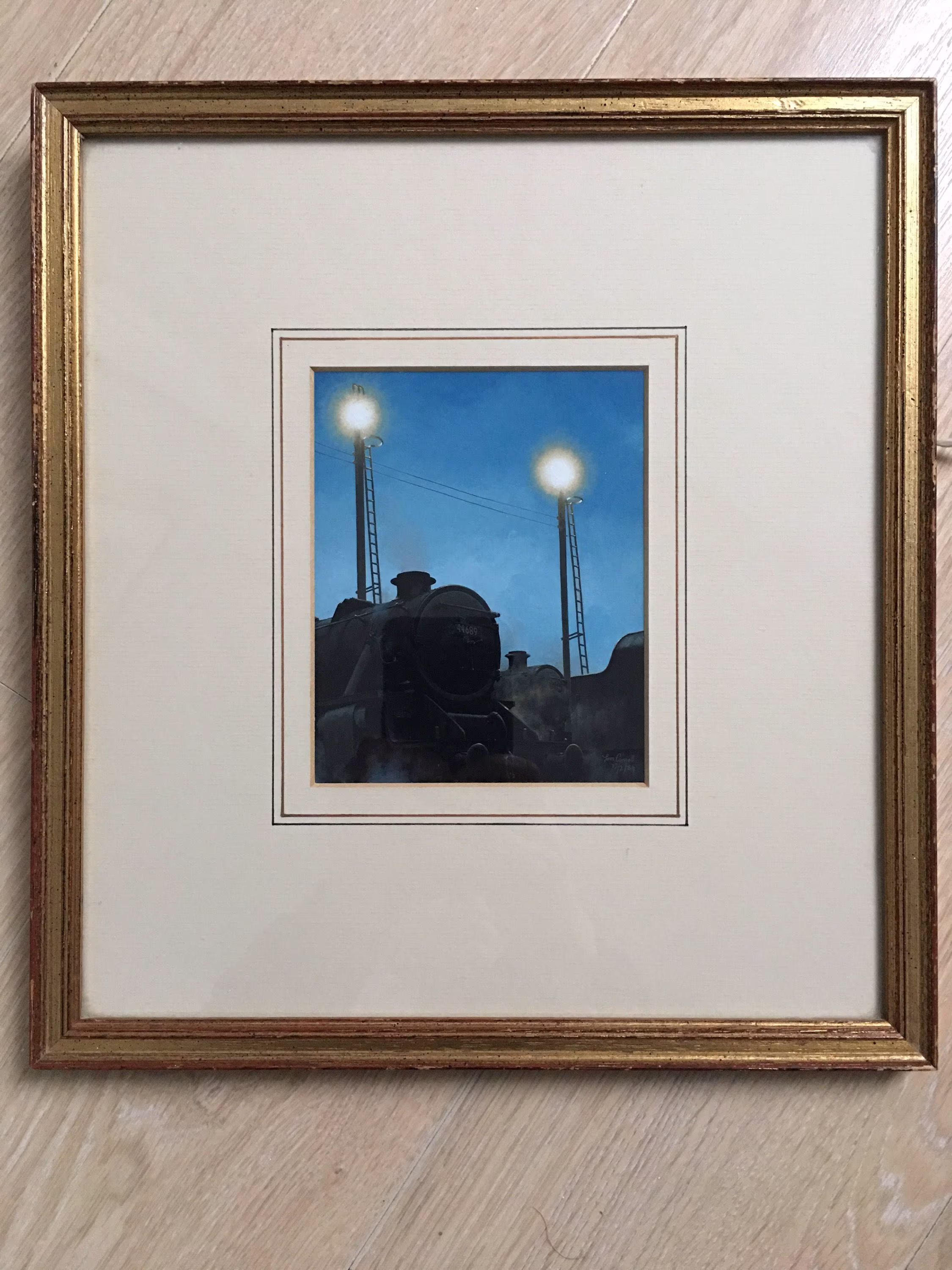 Tom Connell Gouache Of Lms Stanier Class 4-6-0 Locomotive 44689 Steam Train