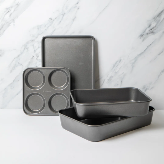 Masterclass Non-Stick Large Roasting Pan, 39X28X7Cm, Sleeved Masterclass Non-Stick Baking Tray 39X27X2Cm, Sleeved Masterclass Non-Stick Four Hole York