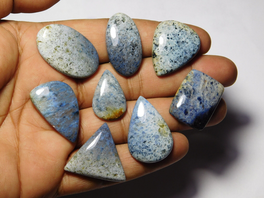 8Pcs. A Rare Quality Dumortierit Quartz Lot Cabochons, Top Quality Loose Gemstone 217Cts